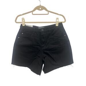WeWoreWhat High Rise Flare 100% Cotton Black Denim Jean Shorts 28/6 NWT